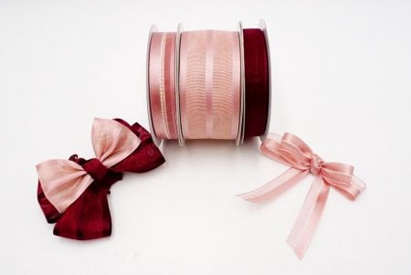 Pinky Red Woven Ribbon Set - Delegate pink and red woven ribbon